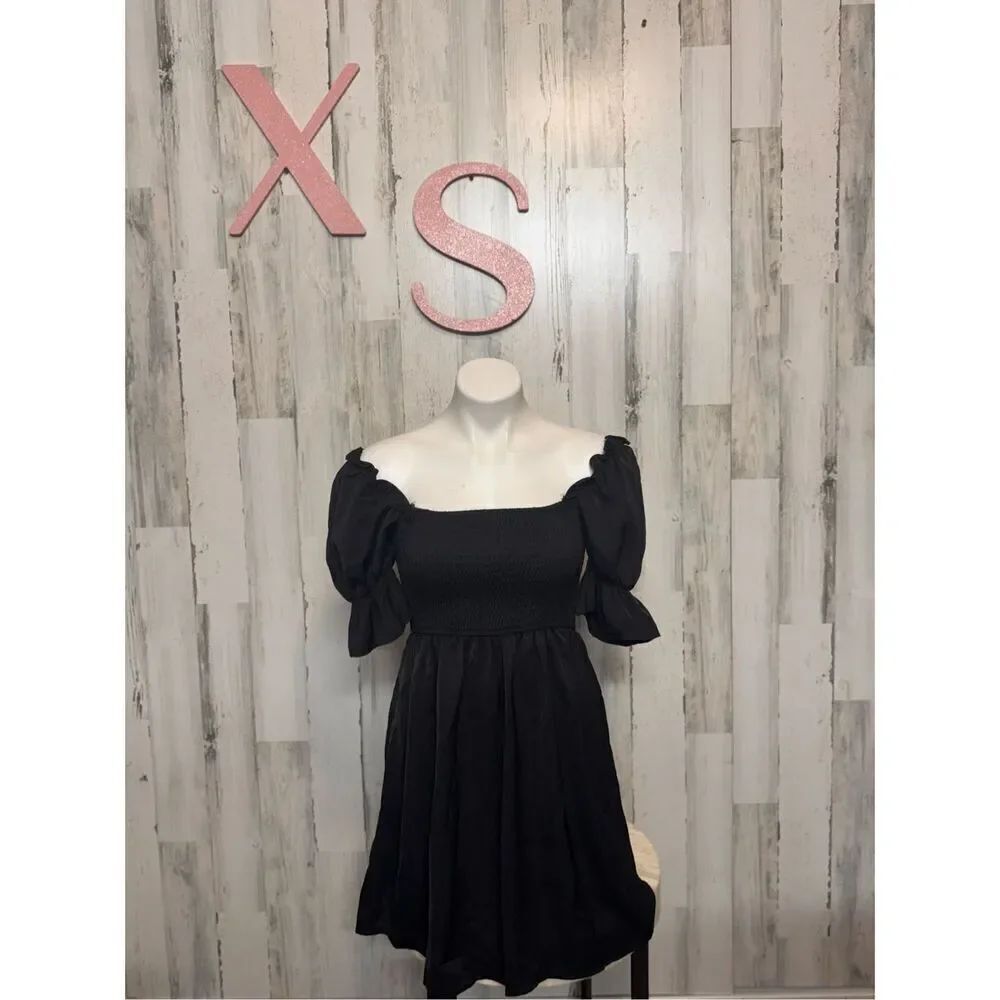 Black fit and flare strapless dress size XSmall